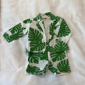 Tropical Green Leaf Kids Matching Set